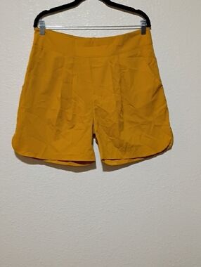 High-Waist Women's Shorts in Mustard Yellow